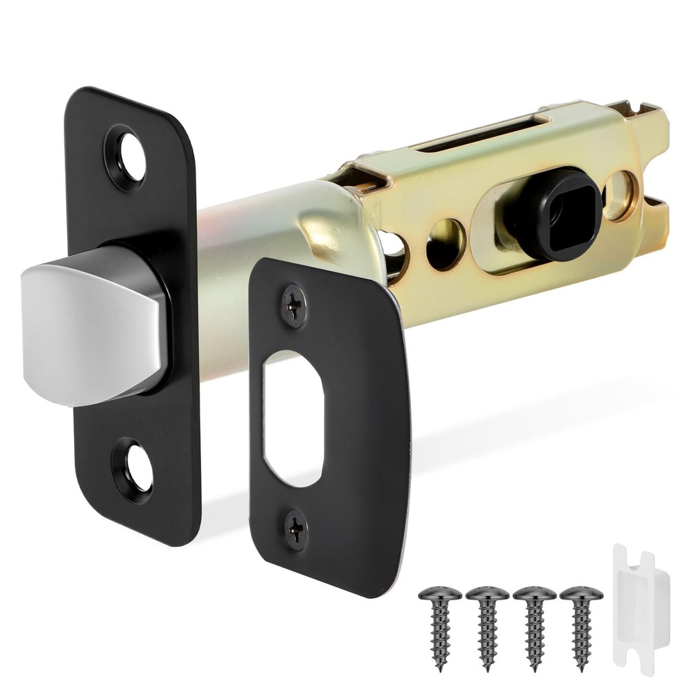 1 Pack Black Door Latch Replacement, 8mm Big Spindle Hole, 45°Turning Angle