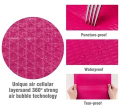 HBlife 50Pcs Bubble Mailers, 4×8 Inches Self Seal Hot Pink Poly Mailers, Padded