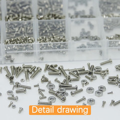 1110Pcs 304 Stainless Steel Metric Micro Screws Nuts Assortment, M1 M1.2 M1.4 M1