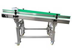 59×19.7in PU Belt Conveyor Machine Food Inclined Conveyor110V 120W Highly Adjust