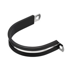 6Pcs 1-7/8″ Cable Clamp R Shape Stainless Steel Rubber Cushioned Pipe Strap