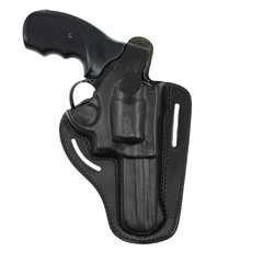 357 Magnum Holster, 2 Slot Pancake OWB Leather Gun Holster Thumb Break Handma…