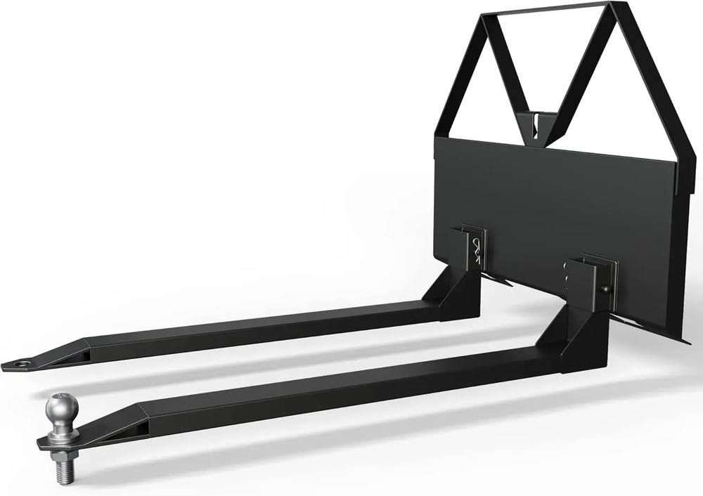46″ Pallet Fork Quick Attach Mount Attachments, Heavy Duty Skid Steer Forks