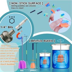 4/Large+4/Small Sizes Silicone Resin Mixer Paddles,Reusable Reusable Paint an…