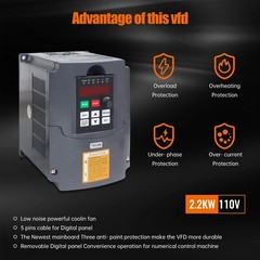 US SHIP】2.2KW 110V Air Cooled CNC VFD Spindle Motor Kit ER20 80MM Clamp 24000RPM