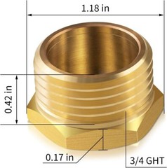 Brass 3/4″ GHT Garden Hose End Cap,3/4″ 2male,