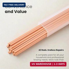 42 Pcs Brazing Rods AWS Bcup-5 15% Silver Solder Phos Copper Brazing Alloy Flat