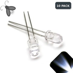 10 x LED 5mm Cool Clear White Breathing Fading Super Bright Pulse Firefly Light