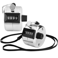 Hand Tally Clicker Counter 4 Digit Metal Mechanical Hand Counter 2 Pcs