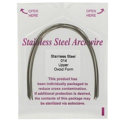 alambre de ortodoncia NiTi 014 16×22 Stainless Steel Round Rectangular Natural