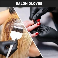 Black Pink Disposable Vinyl Gloves, Latex Free, Food Safe, Small, 50 Count