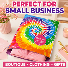 Tie Dye Poly Mailers 10×13 Designer Shipping Bags Self Seal Boutique