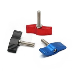 M8 Adjustable Clamping Thumb Screw Wing Knob Hand Lever Grip Bolt Al + Stainless