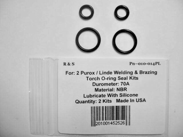 2 Sets R&S 010-014PL O-rings for Purox / Linde Welding & Brazing torches