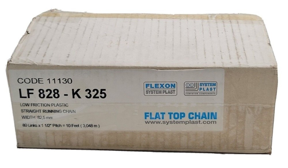 NEW FLEXON SYSTEM PLAST LF 828-K 325 LOW FRICTION CHAIN 10FT 80 LINKS 11130