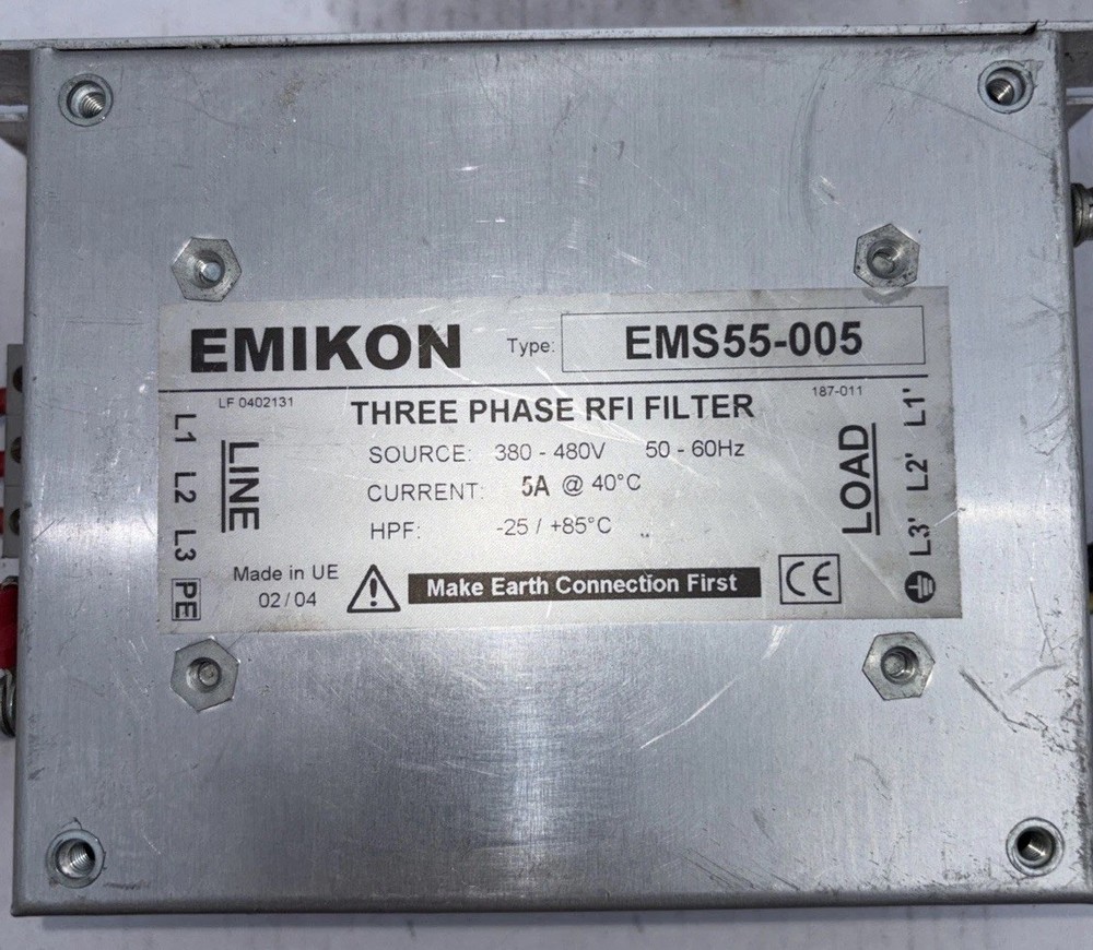 EMIKON EMS 55–005 THREE PHASE RFI FILTER