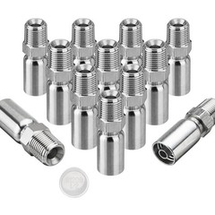 12 Pack 1/2″ NPTF Hydraulic Hose End Fittings, 3/8″ I.D. Hose x 1/2″ NPTF Male