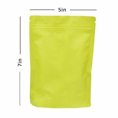 5x7in Double Sided Green Matte Foil Mylar Stand up Zip Lock Bag w/ Desiccant G02