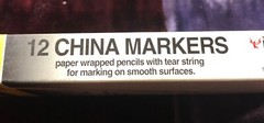 NEW HANSON Phano WHITE China Marker Peel Off Box of 12 Markers NIB Blanc pencils