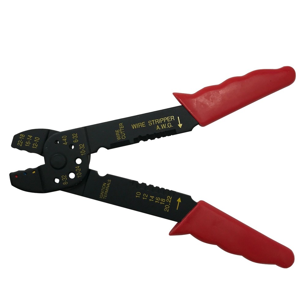 8″ Wire Stripper Cutter & Crimper Tool 22-10 AWG for Non & Insulated Terminals