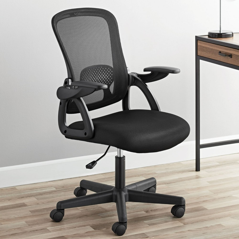 Ergonomic Mesh Office Chair Flip Up Arms Adjustable Black 275 lb