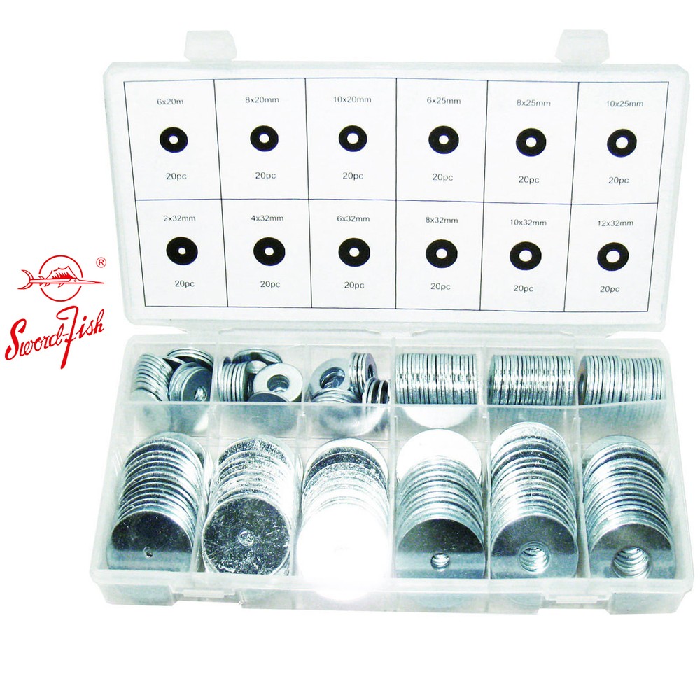 Swordfish 31811 – 240pc Large Flat Penny Fender Washer Assortment