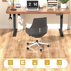 Tempered Glass Chair Mat 48″ x 32″,1/5″ Thick for Office Desk,Rolling Chair M…
