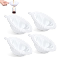 4Pcs Coffee Strainer Fine Mesh Milk Filter Nylon Medium, White