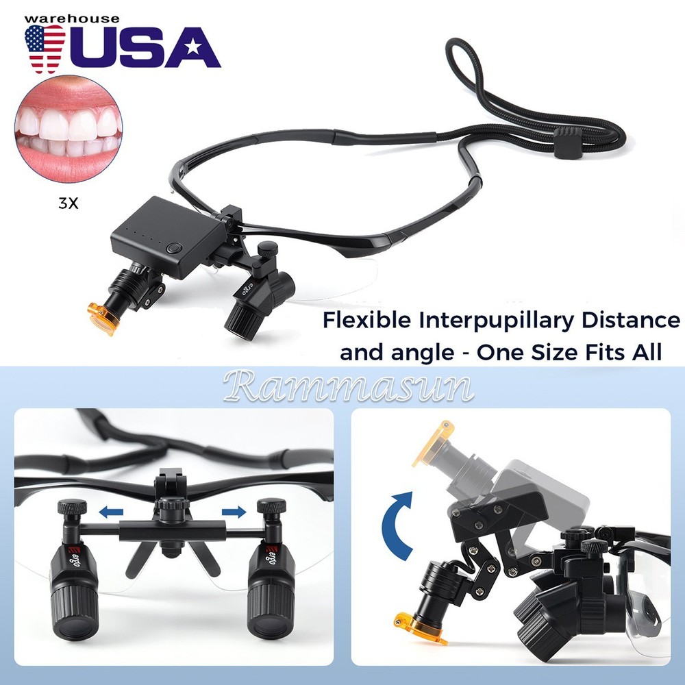 3.0X Dental Medical Ergo Loupes Surgical Magnifier+ 5W LED Surgical Head Light