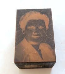 Letter Printing Press Photo Portrait Wood & Copper Antique