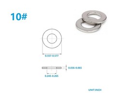 100-Pack Stainless Steel Flat Washers #10, Durable 18-8 Corrosion-Resistant