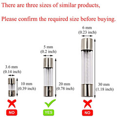 10 Pack F3AL Fast-Blow Fuse 3A 250V Glass Fuses 0.2 X 0.78 Inch / 5 X