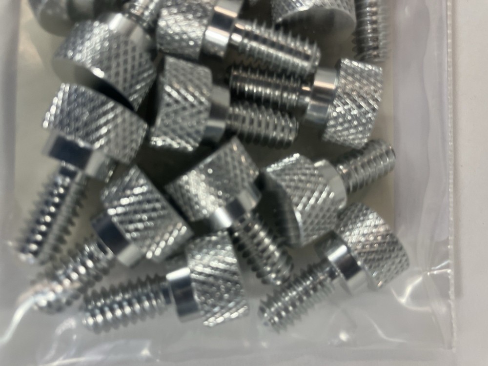 1/4-20 x 1/2″ Knurled Thumb Screws 25 Pieces Aluminum Silver Anodized Finish