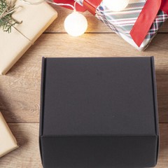 15pcs Small Corrugated Mailer Boxes with Lids for Mailing and Packaging Black