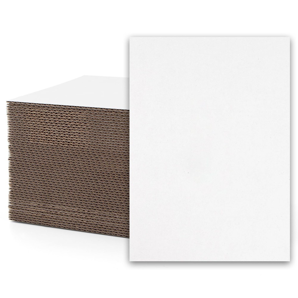 50 PCS Mat Board Center Corrugated Cardboard Sheets 5×7 Inch Flat Inserts
