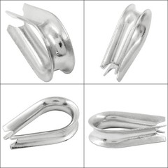 24Pcs M6 Stainless Steel Thimbles, Wire Rope Cable Thimbles Rigging for 1/4 Inch