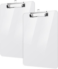 2 Pack Plastic Clipboards, A4 Acrylic Clear Board 8.5×11 | Transparent Letter Si
