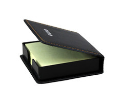 Faux PU Leather Sticky Note Memo Holder Set Post Notes Dark Brown Home Office