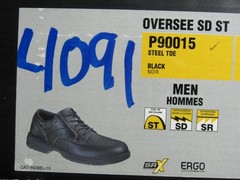 Caterpillar Oversee Oxford Steel Toe Work Shoe Black Leather SRX Mens Size 8.5 W