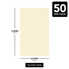 8.5 x 14″ Cream Colored Cardstock, 65lb Cover (176gsm), Legal Size, 50 Sheets
