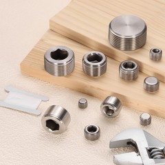 10 Pack Stainless Steel Pipe Plug 3/8″ BSP Male Hex Internal Socket Silver