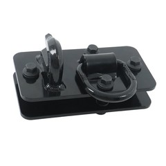 2 Pack Tractor Bucket Hooks with Tie down Ring, Grade 70 Forged Steel Black