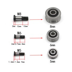 Bore 3/4/5/6mm Ball Bearings Roller Bearing U/V Groove Metal Pulley Sliding Guid