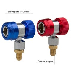 A/C Refrigerant Quick Coupler Connector Adapters High/Low Manifold AC Gauge Set