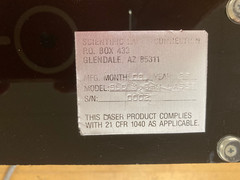 Vintage SLC 5 mW HeNe laser in acrylic case. Art deco design. :) TEM 00 Beam!