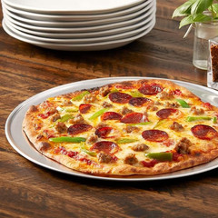TP10 TP Series 18-Gauge Aluminum Pizza Pan, Standard Weight, Wide Rim, 10-Inch