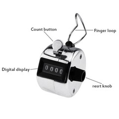 2PCS 4 Digit Number Dual Clicker Golf Hand Tally Counter Metal Handy Convenient