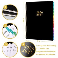 Planner 2026-2027 – Academic 2026-27, Jul.2026 – 9 X 11 inches, BLACK