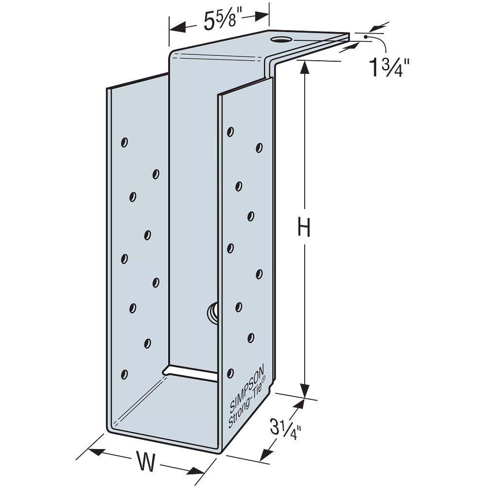 Simpson Strong-Tie 3-9/16 x 11-1/4 MASONRY HANGER LEFT MBHAL3.56/11.25