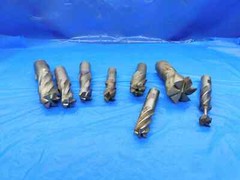 8PCS MODIFIED HSS END MILLS VARIOUS SIZES FROM 45/64 – 59/64 ROUGHING SQUARE